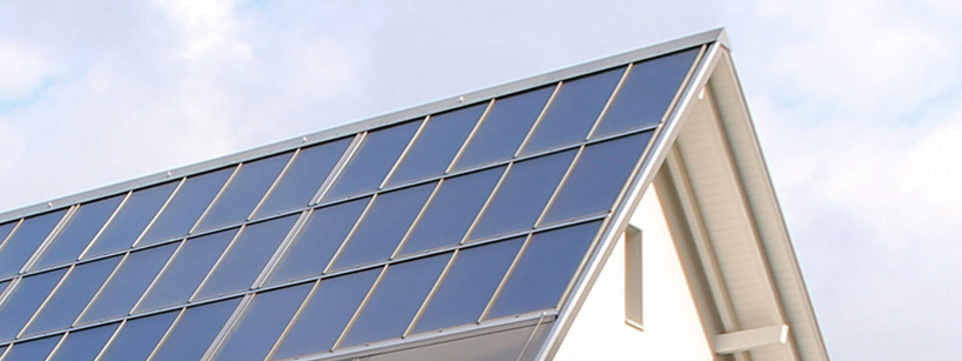 Apartment building with solar system on roof